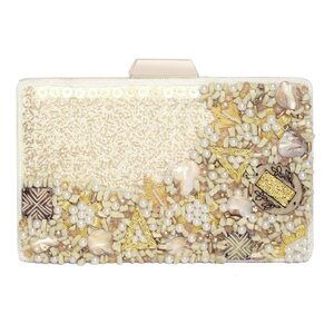 3290 Cream Clutch Purses Gift Wedding Handmade Evening Handbags Party